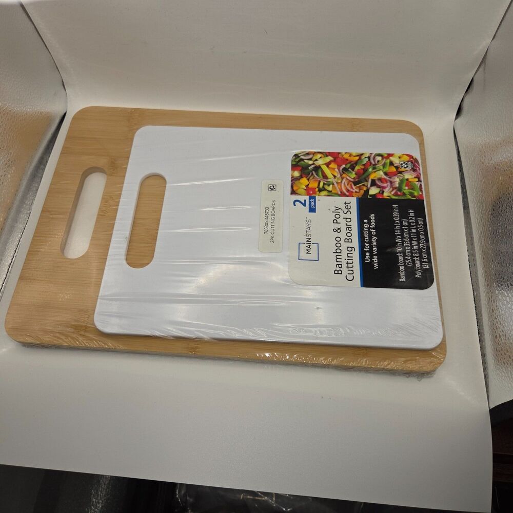 Mainstays Bamboo & Poly Cutting Board Set